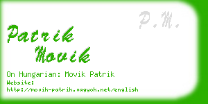 patrik movik business card